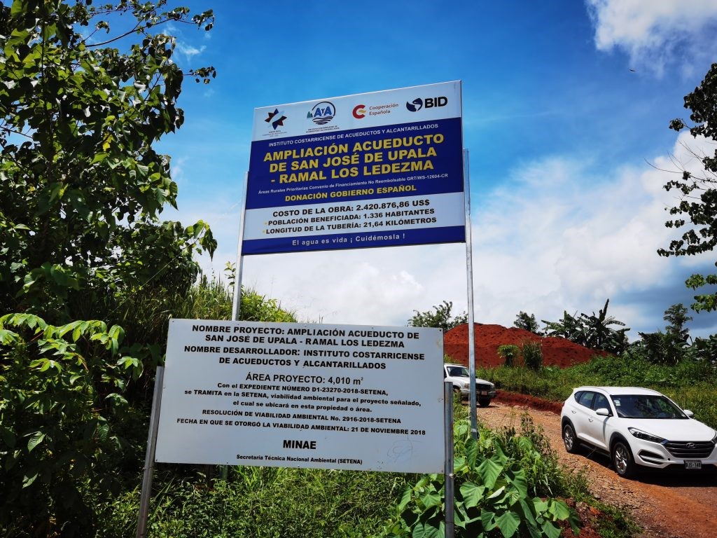 Inauguración de las obras de ampliación del acueducto de San José de Upala